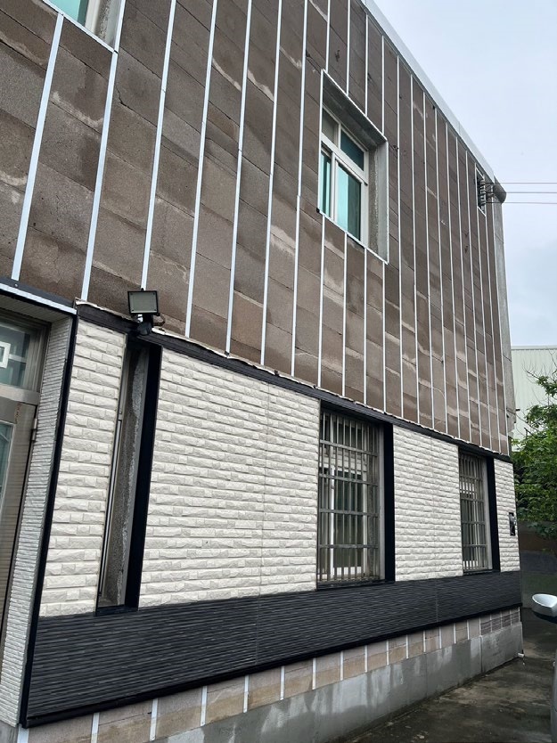 外牆工程施工現場,安新輕質節能磚外牆立面